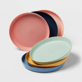 7" 6pk Plastic Kids' Dinner Plates: Toddler Plates, Reusable, Dishwasher & Microwave Safe
